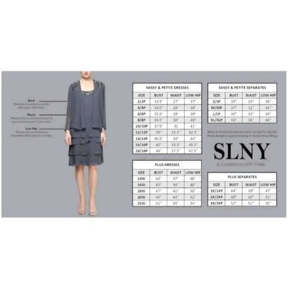 S.L. Fashions Womens Periwinkle Short Sleeve Tiered Chiffon Cocktail Dress Sz 6 - Picture 14 of 14